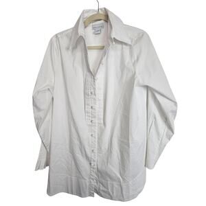 Soft Surroundings Womens Pintuck Button Front Blouse Size M Minimalist Capsule